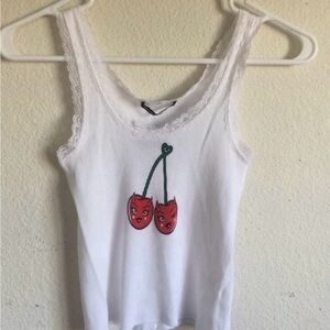 Brandy Meville cherry devil tank top